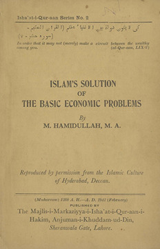 Islam's solution of the basic economic problem