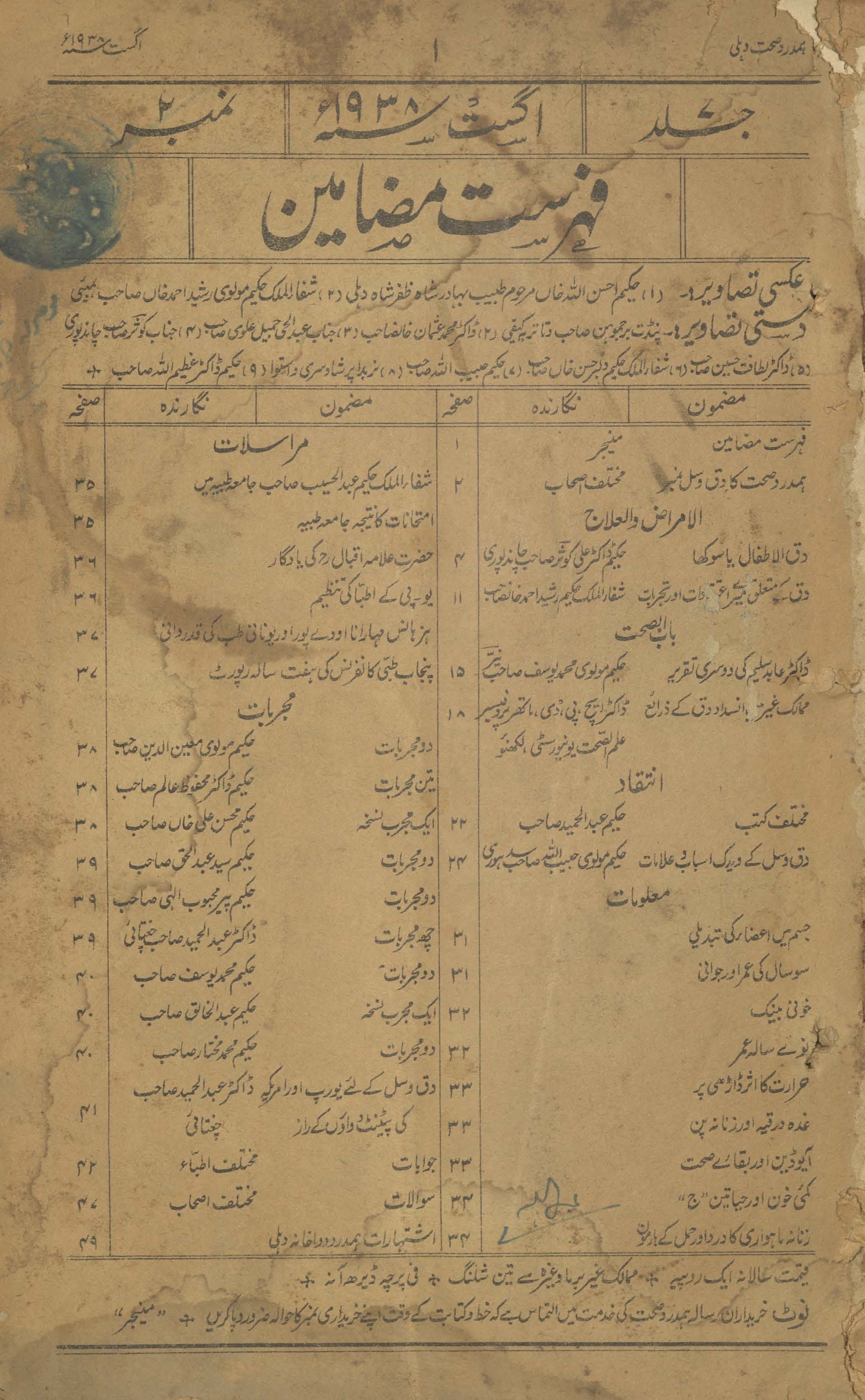 Ḥamdard ṣiḥḥat Dihlī